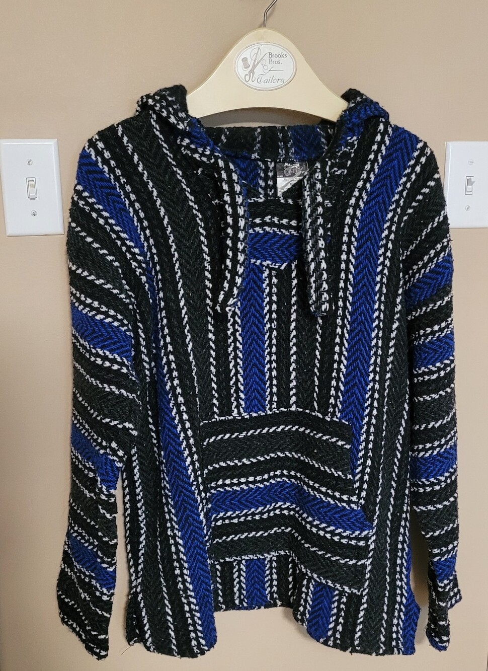 Blue and Black Baja Hoodie Sweater